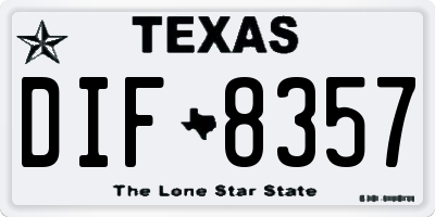 TX license plate DIF8357