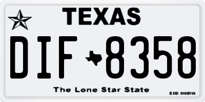 TX license plate DIF8358