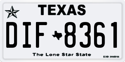 TX license plate DIF8361