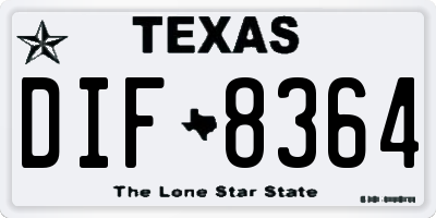 TX license plate DIF8364