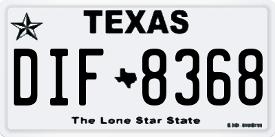 TX license plate DIF8368
