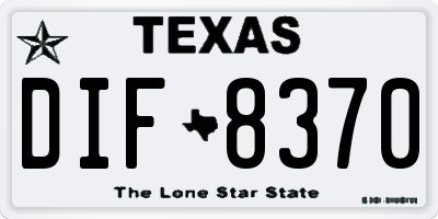 TX license plate DIF8370