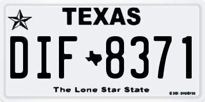 TX license plate DIF8371