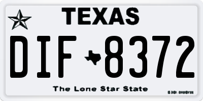 TX license plate DIF8372