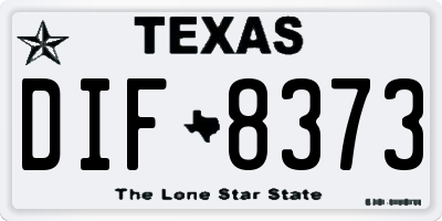 TX license plate DIF8373
