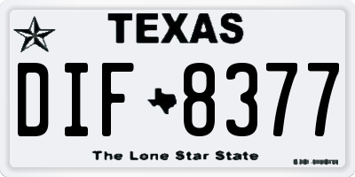 TX license plate DIF8377