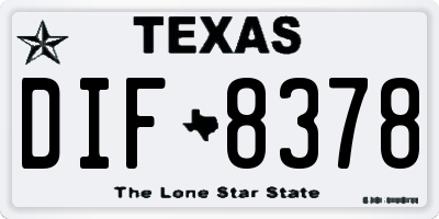 TX license plate DIF8378