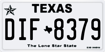 TX license plate DIF8379