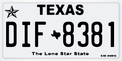 TX license plate DIF8381
