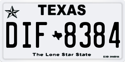 TX license plate DIF8384