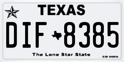 TX license plate DIF8385