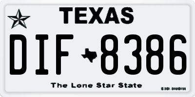 TX license plate DIF8386