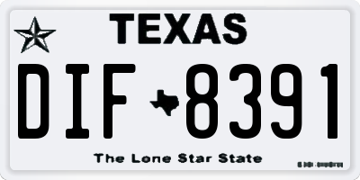 TX license plate DIF8391