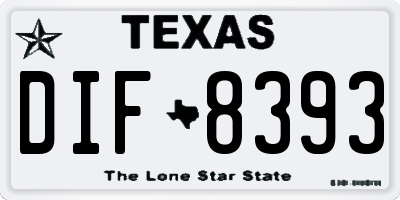 TX license plate DIF8393