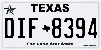 TX license plate DIF8394