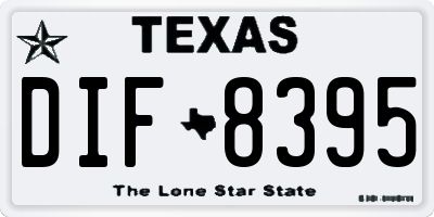 TX license plate DIF8395