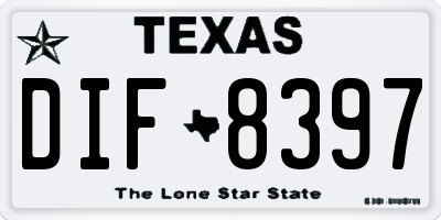 TX license plate DIF8397