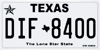 TX license plate DIF8400