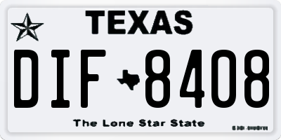 TX license plate DIF8408
