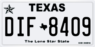 TX license plate DIF8409