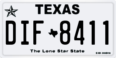 TX license plate DIF8411