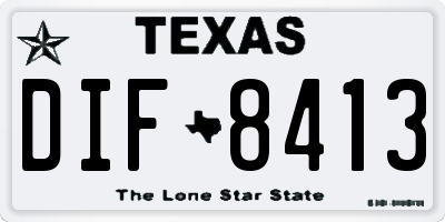 TX license plate DIF8413