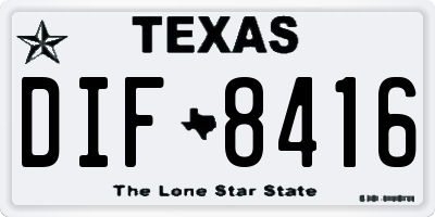 TX license plate DIF8416