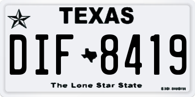 TX license plate DIF8419