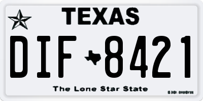 TX license plate DIF8421