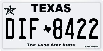 TX license plate DIF8422