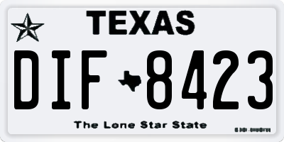 TX license plate DIF8423