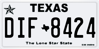 TX license plate DIF8424