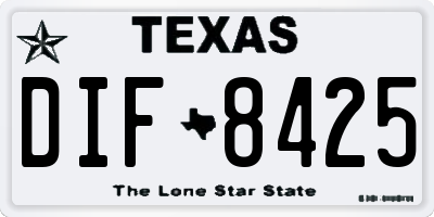 TX license plate DIF8425