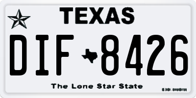 TX license plate DIF8426