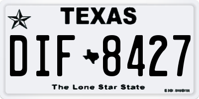 TX license plate DIF8427