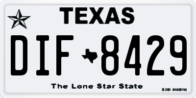 TX license plate DIF8429