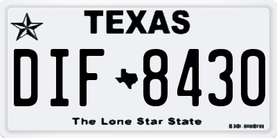 TX license plate DIF8430
