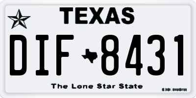 TX license plate DIF8431