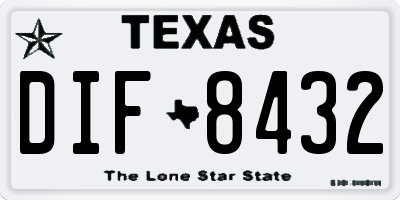 TX license plate DIF8432