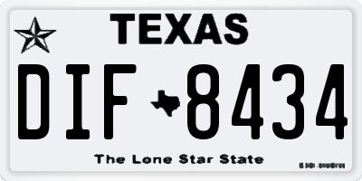 TX license plate DIF8434