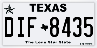 TX license plate DIF8435