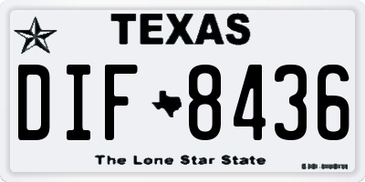 TX license plate DIF8436