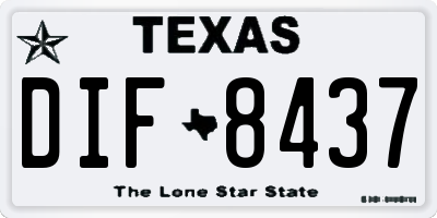 TX license plate DIF8437