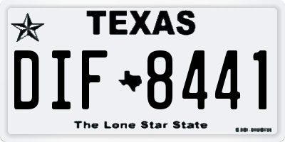 TX license plate DIF8441