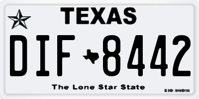 TX license plate DIF8442