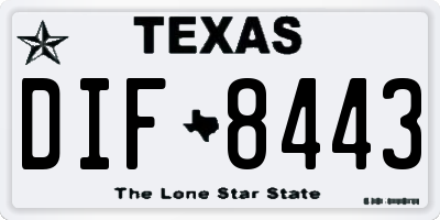 TX license plate DIF8443