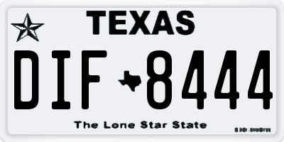 TX license plate DIF8444