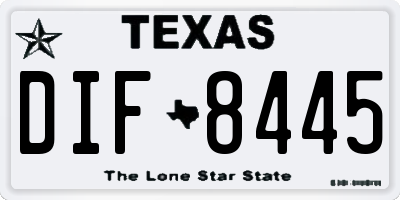 TX license plate DIF8445