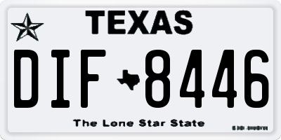 TX license plate DIF8446