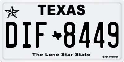 TX license plate DIF8449